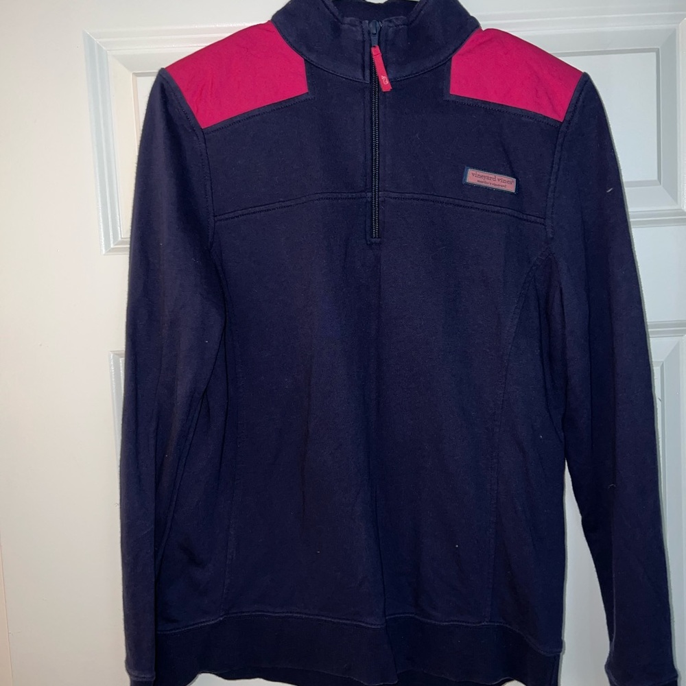 Vineyard Vines Navy Blue Pink Canvas Shep Shirt Pullover Sweatshirt Small S